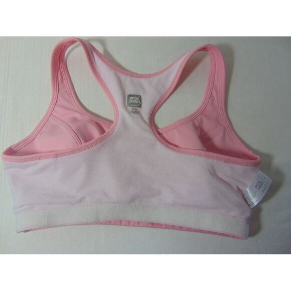 Moving Comfort Pink Sports Bra 36C 36 C Racer Back Dri Layer Logo Athletic - Picture 10 of 14